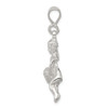 Lex & Lu Sterling Silver Polished & Textured Flying Angel w/Heart Pendant - 2 - Lex & Lu