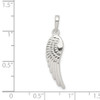 Lex & Lu Sterling Silver Polished and Textured Angel Wing Pendant - 3 - Lex & Lu