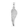 Lex & Lu Sterling Silver w/Rhodium Polished/Textured Angel Wing Pendant - 3 - Lex & Lu