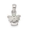 Lex & Lu Sterling Silver Polished & Satin CZ Angel Pendant - 4 - Lex & Lu