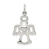 Lex & Lu Sterling Silver Polished Angel w/Heart Charm - Lex & Lu