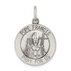 Lex & Lu Sterling Silver Antiqued and Brushed Pope Francis Medal - Lex & Lu