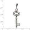 Lex & Lu Sterling Silver Antiqued & Textured Key Pendant - 3 - Lex & Lu