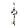 Lex & Lu Sterling Silver Antiqued & Textured Key Pendant - 4 - Lex & Lu