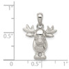 Lex & Lu Sterling Silver Polished & Satin Moose Pendant - 3 - Lex & Lu