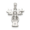 Lex & Lu Sterling Silver Polished & Satin Moose Pendant - 4 - Lex & Lu