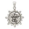 Lex & Lu Sterling Silver Antiqued Sun & Half Moon Face Pendant - Lex & Lu