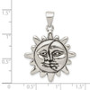 Lex & Lu Sterling Silver Antiqued Sun & Half Moon Face Pendant - 3 - Lex & Lu