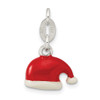 Lex & Lu Sterling Silver Polished Enamel Santa Hat Charm - 4 - Lex & Lu