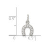 Lex & Lu Sterling Silver Polished Horseshoe CZ Charm - 3 - Lex & Lu