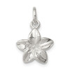 Lex & Lu Sterling Silver Polished Plumeria Flower Pendant - Lex & Lu