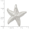 Lex & Lu Sterling Silver Polished & Textured Star Fish Chain Slide Pendant - 3 - Lex & Lu