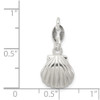 Lex & Lu Sterling Silver Polished & Satin Seashell Charm - 3 - Lex & Lu