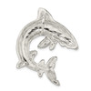 Lex & Lu Sterling Silver Polished & Textured Shark Chain Slide Pendant - 4 - Lex & Lu