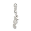 Lex & Lu Sterling Silver Polished and Textured Seahorse Charm - 5 - Lex & Lu