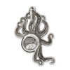 Lex & Lu Sterling Silver Antiqued & Textured Octopus w/Red Stone Chain Slide - 4 - Lex & Lu