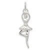 Lex & Lu Sterling Silver Polished Ballerina Pendant LAL107047 - Lex & Lu