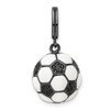 Lex & Lu Sterling Silver w/Rhodium & CZ 3D Soccer Ball Pendant LAL107058 - Lex & Lu