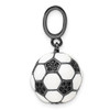 Lex & Lu Sterling Silver w/Rhodium & CZ 3D Soccer Ball Pendant LAL107058 - 2 - Lex & Lu