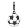 Lex & Lu Sterling Silver w/Rhodium & CZ 3D Soccer Ball Pendant LAL107058 - 3 - Lex & Lu