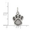 Lex & Lu Sterling Silver Polished and Antiqued Paw Pendant - 3 - Lex & Lu