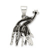 Lex & Lu Sterling Silver Antiqued Giraffes Pendant - 4 - Lex & Lu