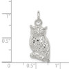 Lex & Lu Sterling Silver Polished & Textured Perched Owl Pendant - 3 - Lex & Lu