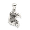 Lex & Lu Sterling Silver Polished Textured Eagle Head Pendant - 4 - Lex & Lu