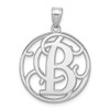 Lex & Lu Sterling Silver Fancy Script Initial B Charm - Lex & Lu