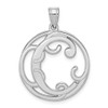 Lex & Lu Sterling Silver Fancy Script Initial C Charm - Lex & Lu