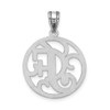 Lex & Lu Sterling Silver Fancy Script Initial F Charm - 3 - Lex & Lu