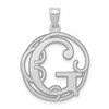 Lex & Lu Sterling Silver Fancy Script Initial G Charm - Lex & Lu