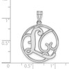 Lex & Lu Sterling Silver Fancy Script Initial L Charm - 4 - Lex & Lu