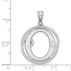 Lex & Lu Sterling Silver Fancy Script Initial O Charm - 4 - Lex & Lu