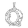 Lex & Lu Sterling Silver Fancy Script Initial Q Charm - Lex & Lu