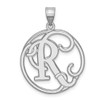 Lex & Lu Sterling Silver Fancy Script Initial R Charm - Lex & Lu