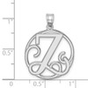 Lex & Lu Sterling Silver Fancy Script Initial Z Charm - 3 - Lex & Lu