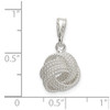 Lex & Lu Sterling Silver Textured Love Knot Pendant - 4 - Lex & Lu