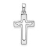 Lex & Lu Sterling Silver w/Rhodium Jesus Cut-out Cross Pendant - Lex & Lu