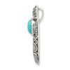 Lex & Lu Sterling Silver Antiqued Reconstituted Turquoise Cabochon Slide - 2 - Lex & Lu
