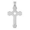 Lex & Lu Sterling Silver w/Rhodium Polished Fancy Cross Pendant - 3 - Lex & Lu