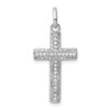 Lex & Lu Sterling Silver w/Rhodium CZ Latin Cross Pendant LAL107240 - Lex & Lu