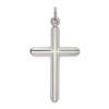 Lex & Lu Sterling Silver Polished Grooved Cross Pendant - Lex & Lu