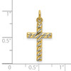 Lex & Lu Sterling Silver Gold-plated Polished and Texture Cross Pendant - 4 - Lex & Lu