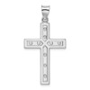 Lex & Lu Sterling Silver w/Rhodium Satin & Polished Latin Cross Pendant - Lex & Lu