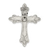 Lex & Lu Sterling Silver Gold-plated CZ Antiqued Cross Slide - 3 - Lex & Lu