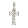 Lex & Lu Sterling Silver Satin & Polished Crucifix Pendant - 3 - Lex & Lu
