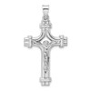 Lex & Lu Sterling Silver w/Rhodium Polished INRI Crucifix Pendant LAL107296 - Lex & Lu