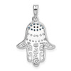 Lex & Lu Sterling Silver w/Rhodium Black/White CZ Syn. Sapphire Chamseh Pendant - 3 - Lex & Lu