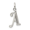 Lex & Lu Sterling Silver Polished Glitter Enamel Letter A Pendant - Lex & Lu